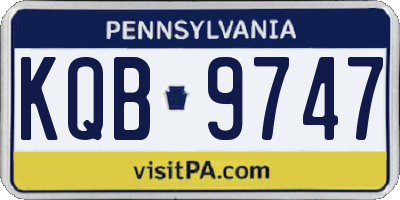 PA license plate KQB9747