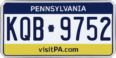 PA license plate KQB9752