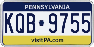 PA license plate KQB9755