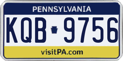 PA license plate KQB9756