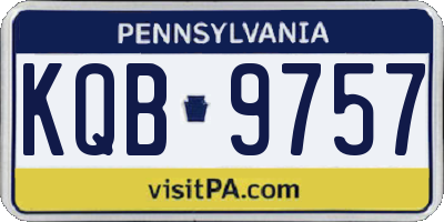 PA license plate KQB9757