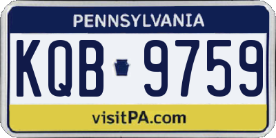 PA license plate KQB9759