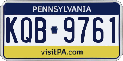 PA license plate KQB9761