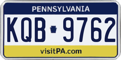 PA license plate KQB9762