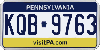 PA license plate KQB9763