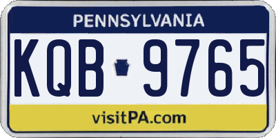 PA license plate KQB9765