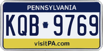 PA license plate KQB9769