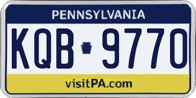PA license plate KQB9770