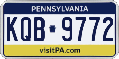 PA license plate KQB9772