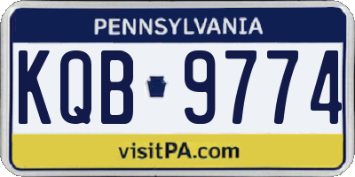 PA license plate KQB9774