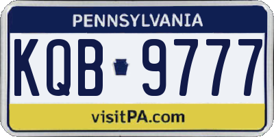 PA license plate KQB9777