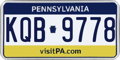 PA license plate KQB9778