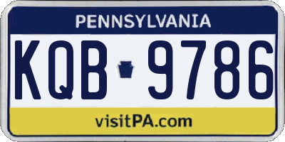 PA license plate KQB9786