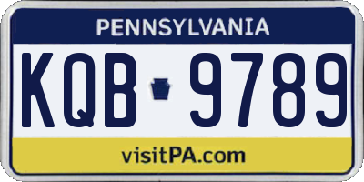 PA license plate KQB9789