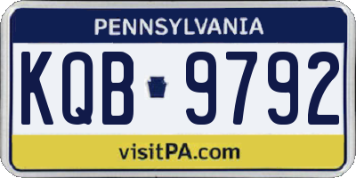 PA license plate KQB9792