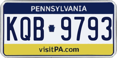PA license plate KQB9793