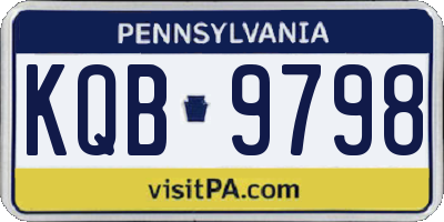 PA license plate KQB9798