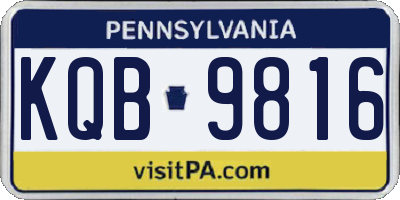 PA license plate KQB9816