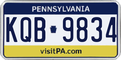 PA license plate KQB9834