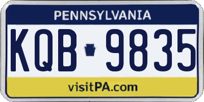 PA license plate KQB9835