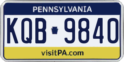 PA license plate KQB9840