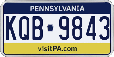 PA license plate KQB9843