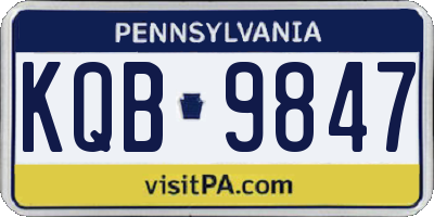 PA license plate KQB9847