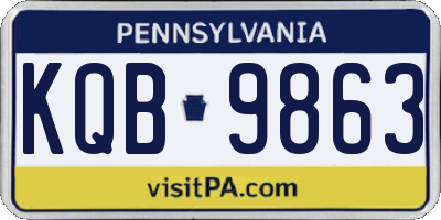 PA license plate KQB9863