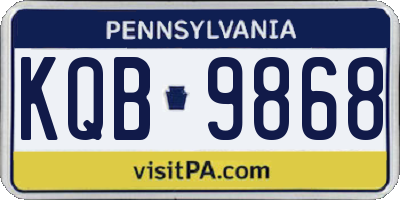 PA license plate KQB9868
