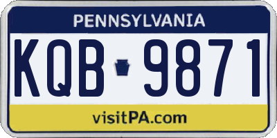 PA license plate KQB9871