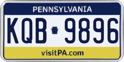 PA license plate KQB9896