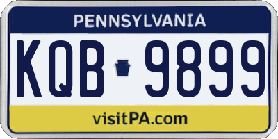 PA license plate KQB9899