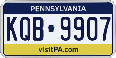 PA license plate KQB9907