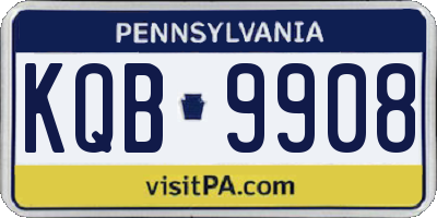 PA license plate KQB9908