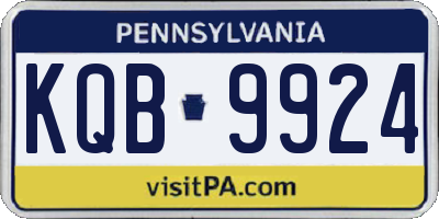 PA license plate KQB9924