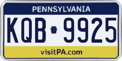 PA license plate KQB9925