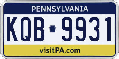 PA license plate KQB9931