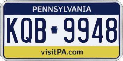 PA license plate KQB9948