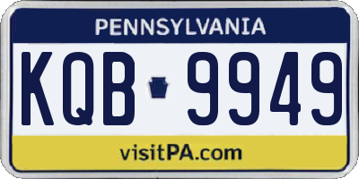 PA license plate KQB9949