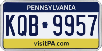 PA license plate KQB9957