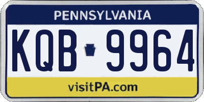 PA license plate KQB9964