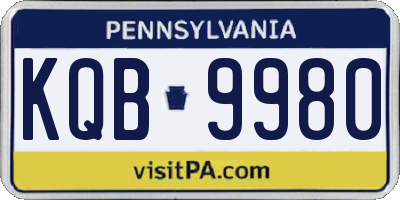 PA license plate KQB9980