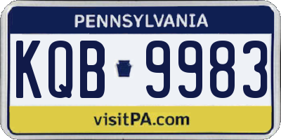 PA license plate KQB9983