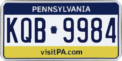 PA license plate KQB9984