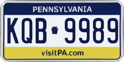 PA license plate KQB9989