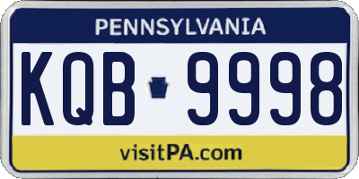 PA license plate KQB9998