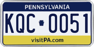 PA license plate KQC0051