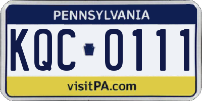 PA license plate KQC0111
