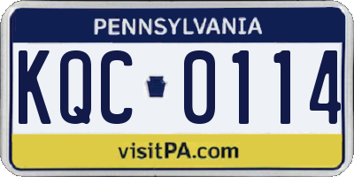 PA license plate KQC0114