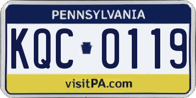 PA license plate KQC0119